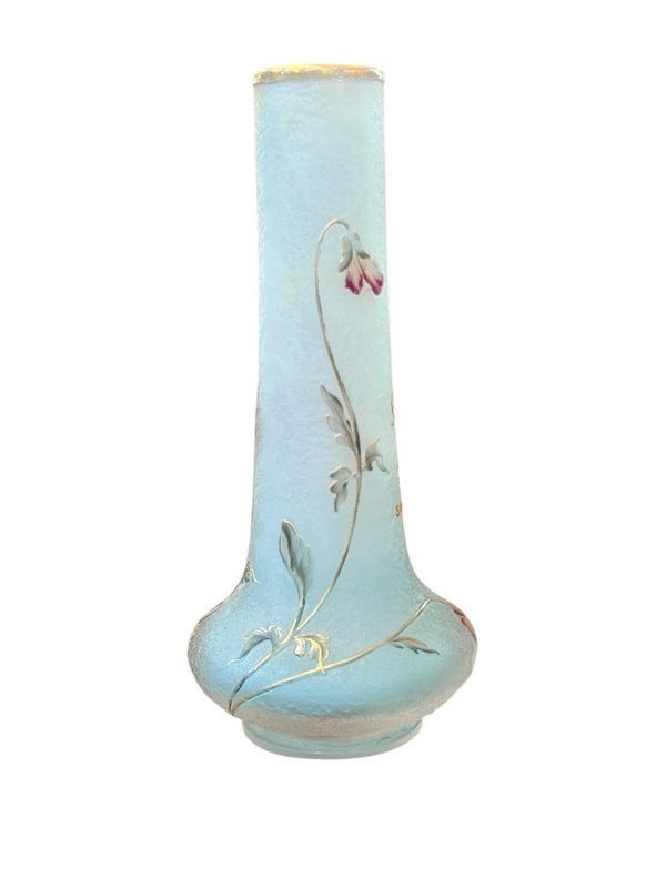 Vaso Daum Nancy Parlant Art Nouveau "Aux Pensées
