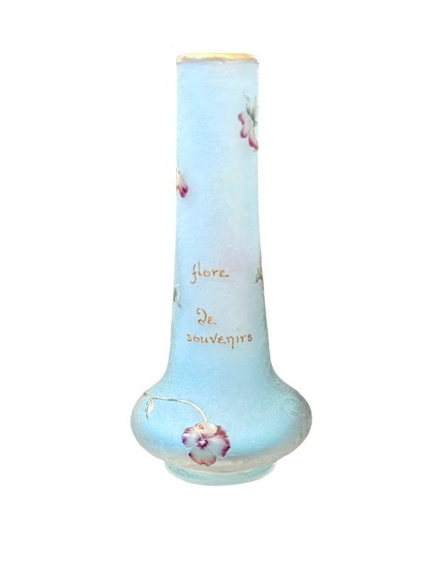 Vaso Daum Nancy Parlant Art Nouveau "Aux Pensées