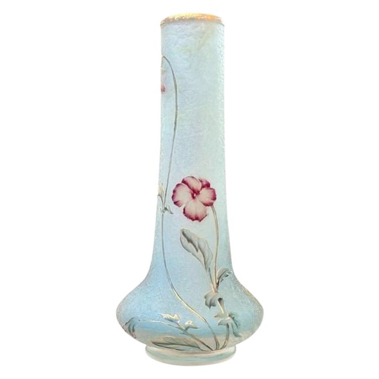 Vaso Daum Nancy Parlant Art Nouveau "Aux Pensées