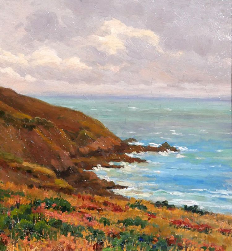 Emile CAMBIAGGIO 1857-1930 Bretagna, Binic, paesaggio, pittura, 1909, impressionismo Paimpol