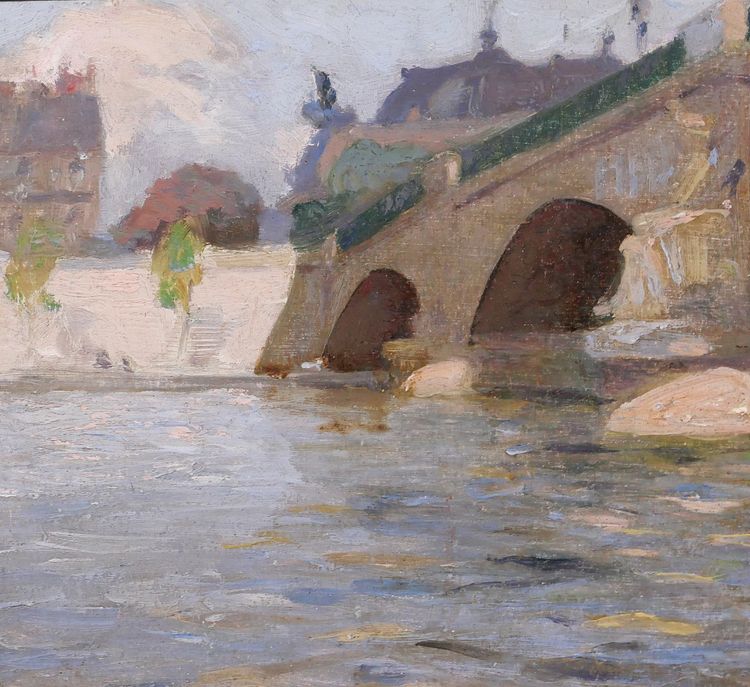 Julien-Jacques Leclerc 1885-1972 Paris, Le pont des Invalides, tableau paysage Seine vers 1920