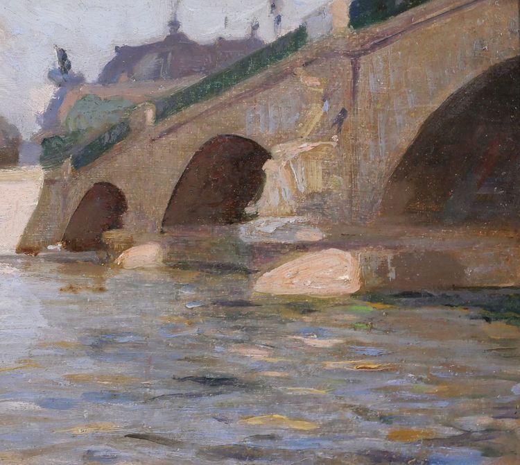 Julien-Jacques Leclerc 1885-1972 Paris, Le pont des Invalides, tableau paysage Seine vers 1920