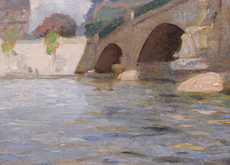 Julien-Jacques Leclerc 1885-1972 Paris, Le pont des Invalides, tableau paysage Seine vers 1920