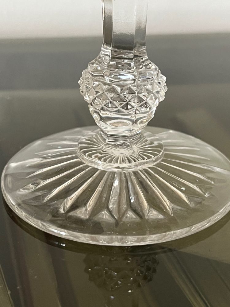 Two 19th century molded crystal glasses with diamond points