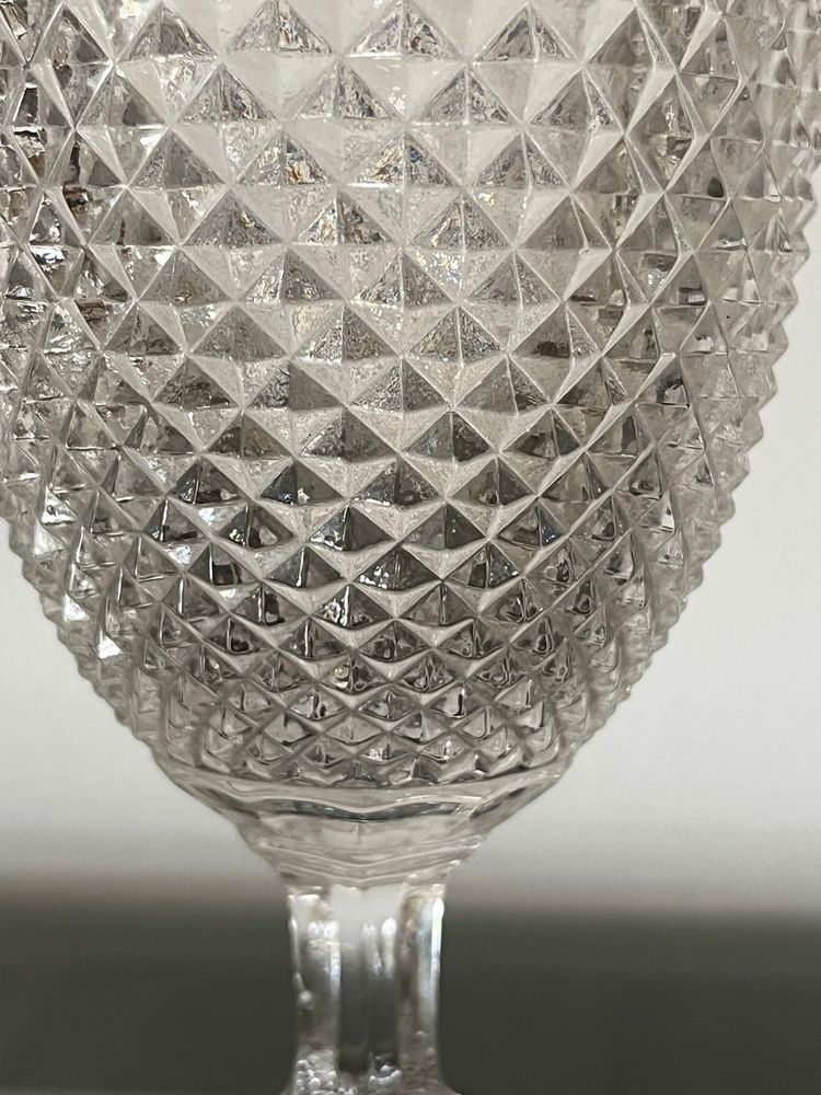 Two 19th century molded crystal glasses with diamond points