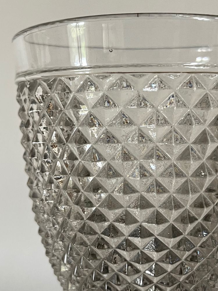 Two 19th century molded crystal glasses with diamond points