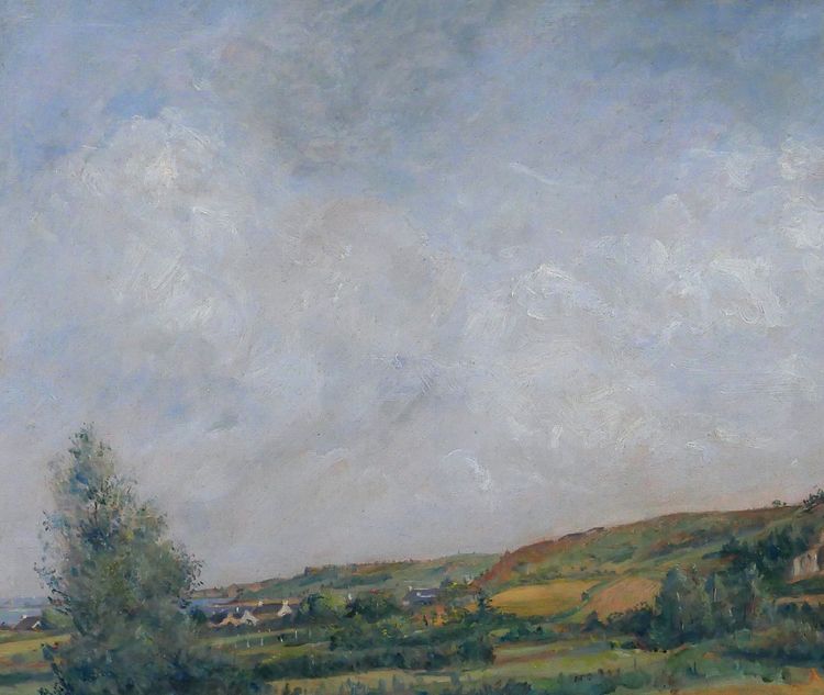 Eugène-Paul ULLMAN 1877-1953 Paesaggio della Bretagna, Paimpol? dipinto, 1940