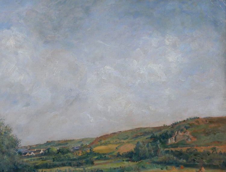 Eugène-Paul ULLMAN 1877-1953 Paesaggio della Bretagna, Paimpol? dipinto, 1940