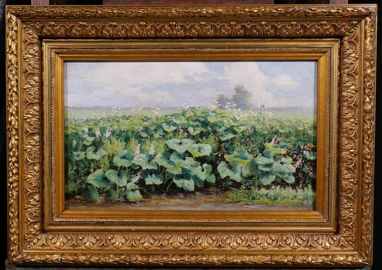 Gérard VAN LUPPEN (att. a) 1834-1891 Paesaggio con piante a Modave (Belgio), dipinto, 1883