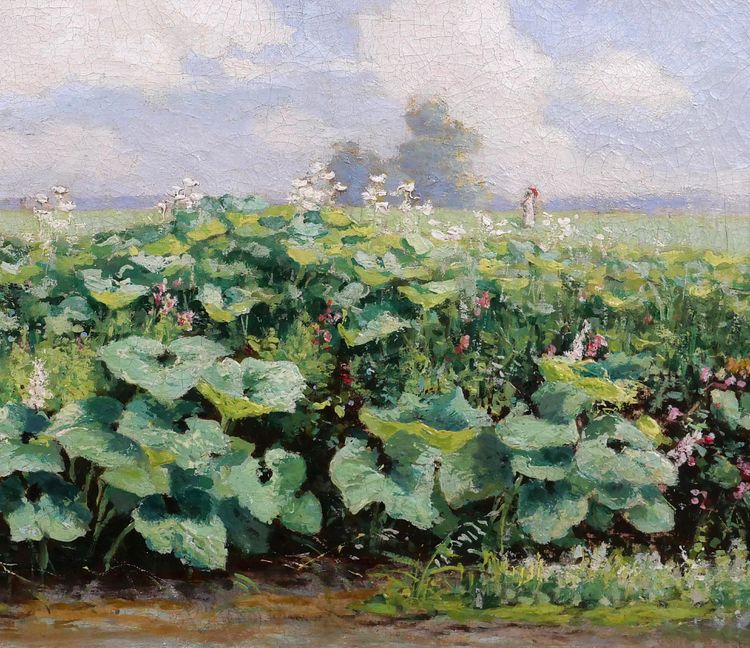 Gérard VAN LUPPEN (att. a) 1834-1891 Paesaggio con piante a Modave (Belgio), dipinto, 1883