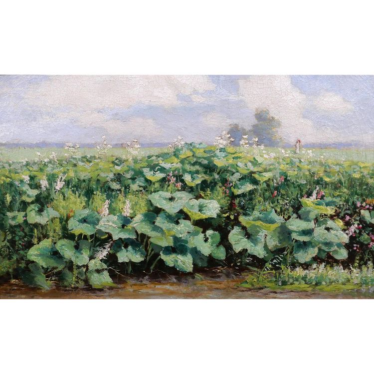 Gérard VAN LUPPEN (att. a) 1834-1891 Paesaggio con piante a Modave (Belgio), dipinto, 1883