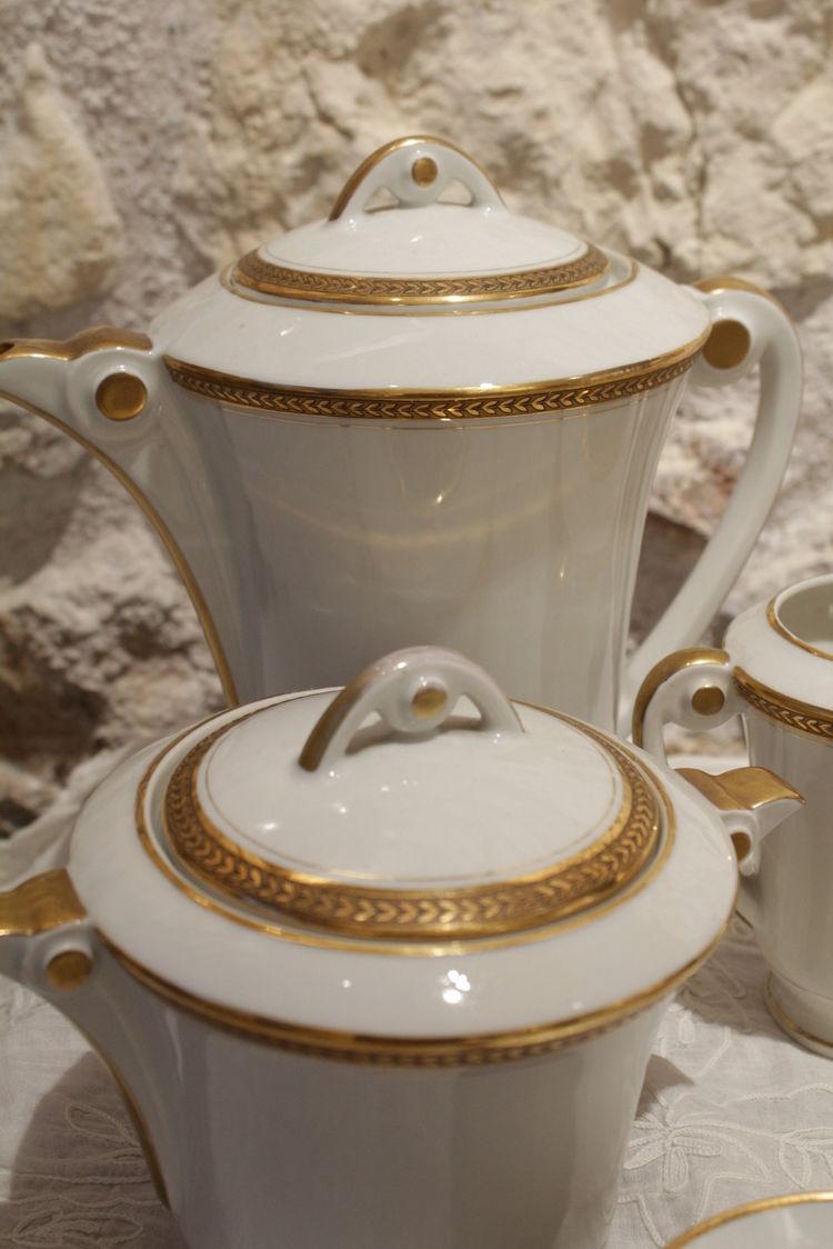 Limoges Porcelain Tea or Coffee Service, Lj Et Cie, Circa 1950