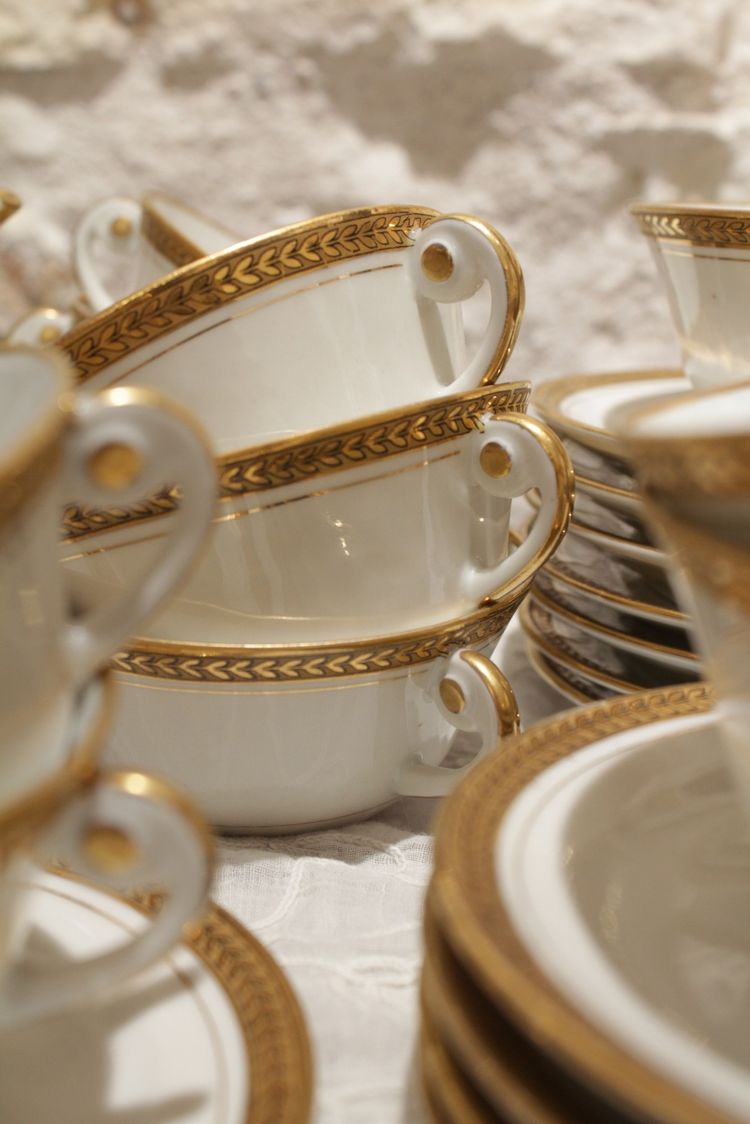 Limoges Porcelain Tea or Coffee Service, Lj Et Cie, Circa 1950