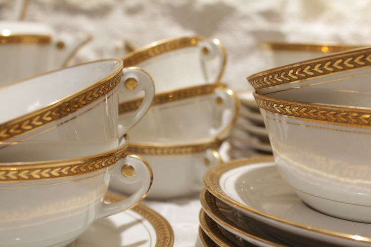 Limoges Porcelain Tea or Coffee Service, Lj Et Cie, Circa 1950