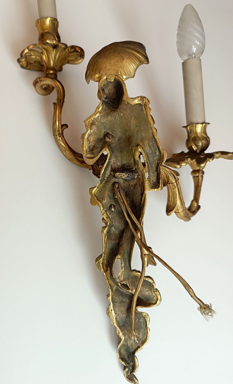 Pair of Regency style gilt bronze wall lights