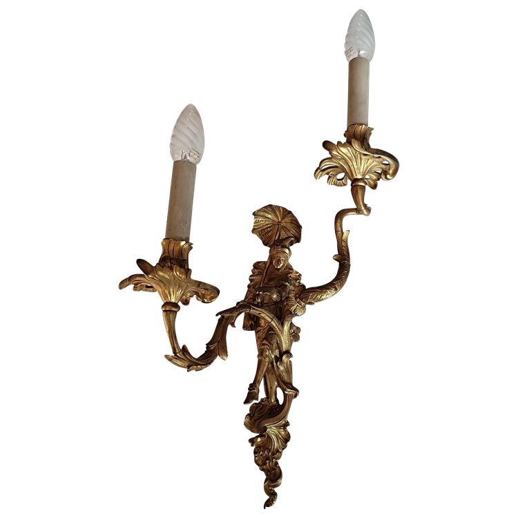 Pair of Regency style gilt bronze wall lights