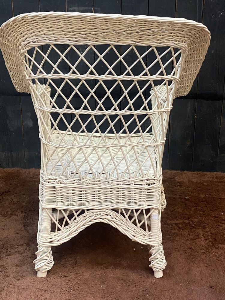  Ensemble De 10 Fauteuils De Véranda En Rotin Circa 1970/1980 Tres Bon état d'Usage 
