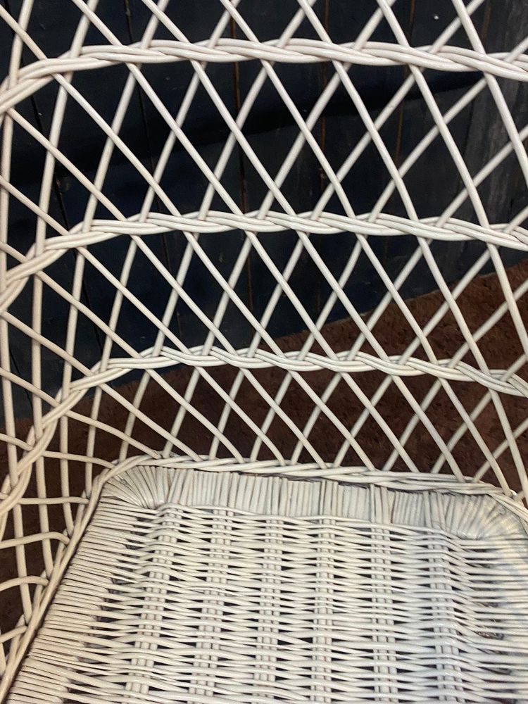  Ensemble De 10 Fauteuils De Véranda En Rotin Circa 1970/1980 Tres Bon état d'Usage 