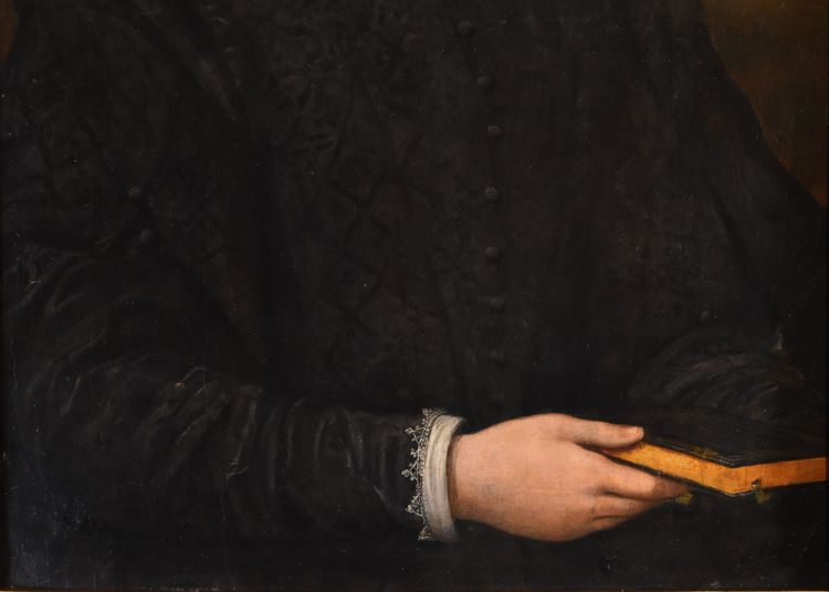 Santi Di Tito (Sansepolcro 1536 - Florence 1603) Portrait De Noble Dame Avec Un Livre
