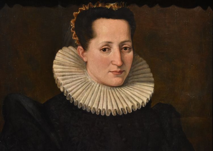 Santi Di Tito (Sansepolcro 1536 - Florence 1603) Portrait De Noble Dame Avec Un Livre