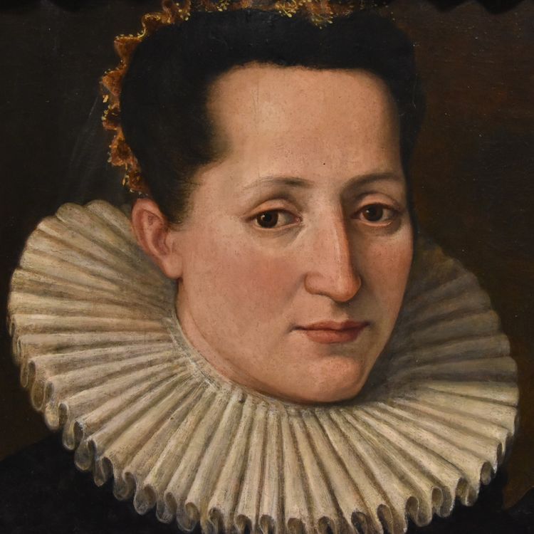 Santi Di Tito (Sansepolcro 1536 - Florence 1603) Portrait De Noble Dame Avec Un Livre