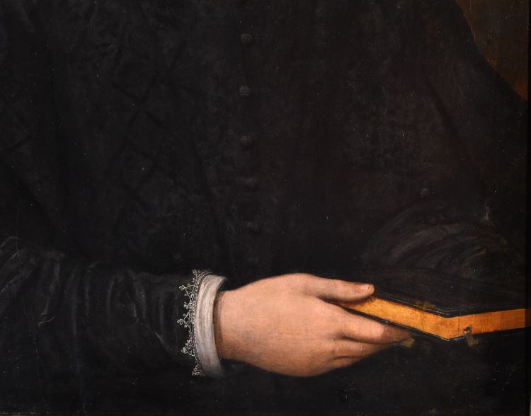 Santi Di Tito (Sansepolcro 1536 - Florence 1603) Portrait De Noble Dame Avec Un Livre