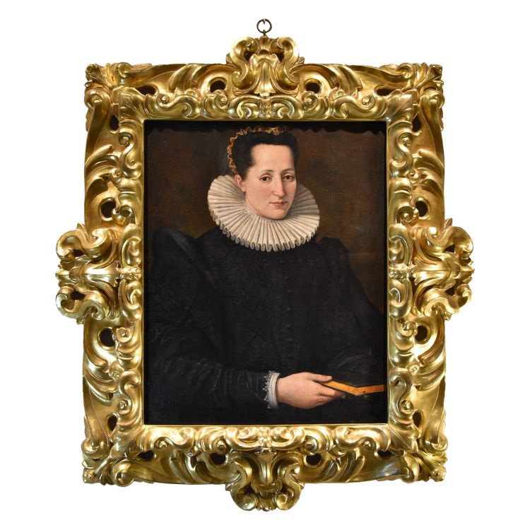 Santi Di Tito (Sansepolcro 1536 - Florence 1603) Portrait De Noble Dame Avec Un Livre