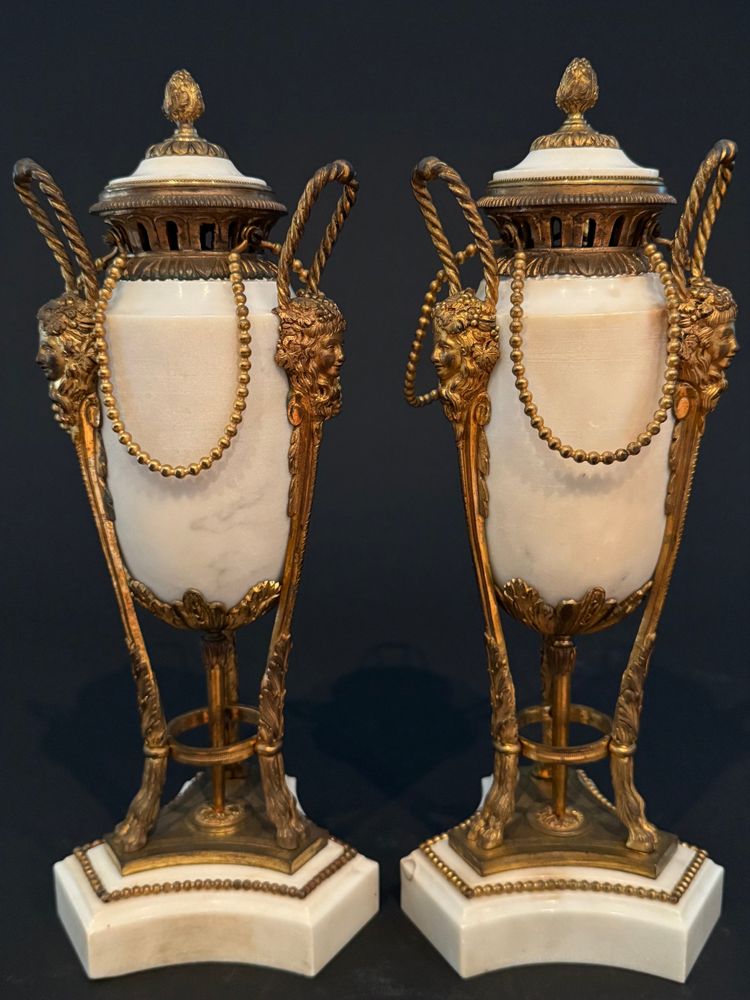 Pair of large Louis XVI period incense burners.