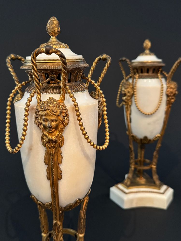 Pair of large Louis XVI period incense burners.