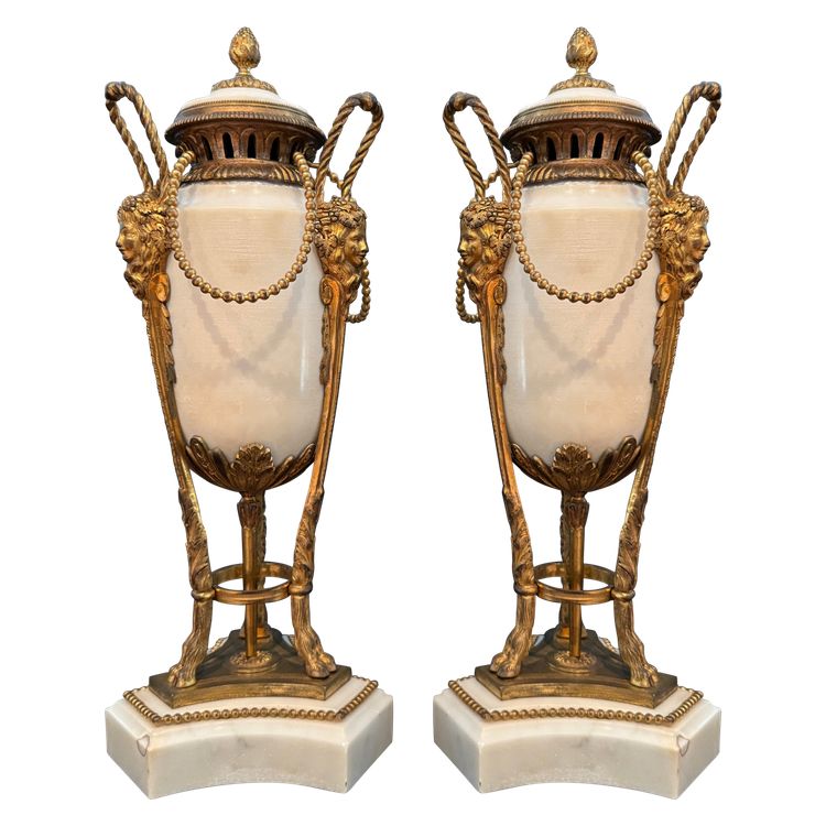 Pair of large Louis XVI period incense burners.