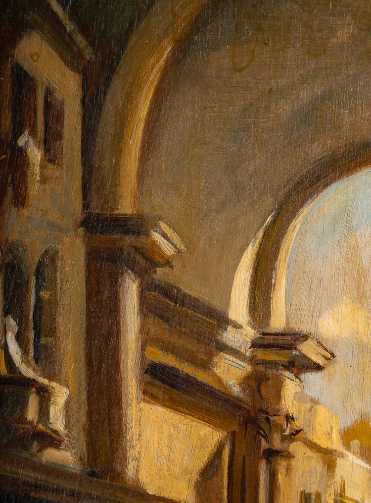 Attilio Achile Bozzato (1886-1954) Venise Cappricio avec l’Arche della Torre dell’Orologio HSB