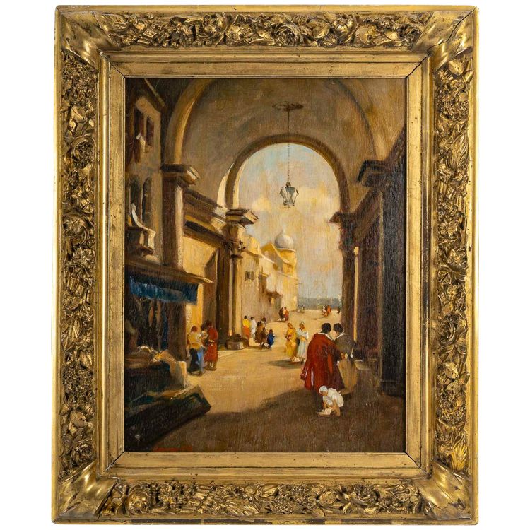 Attilio Achile Bozzato (1886-1954) Venise Cappricio avec l’Arche della Torre dell’Orologio HSB
