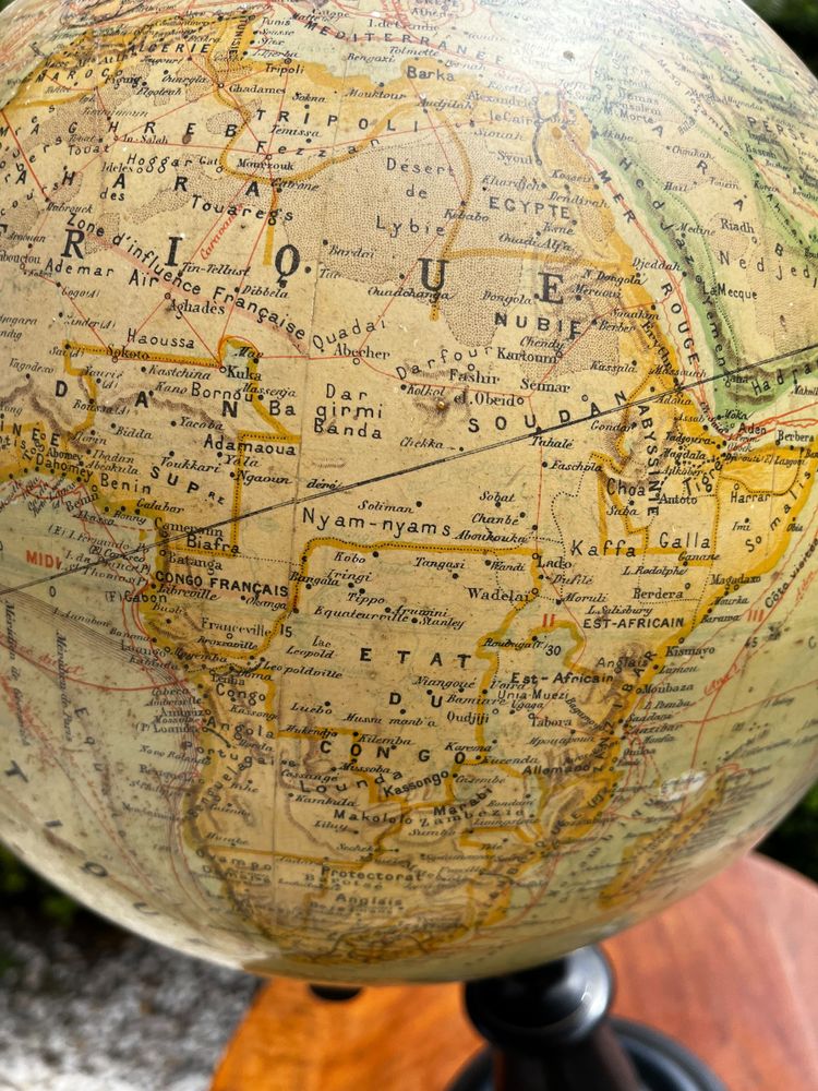 Large terrestrial globe, by J. Forest, circa 1910,
