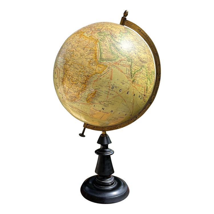 Large terrestrial globe, by J. Forest, circa 1910,