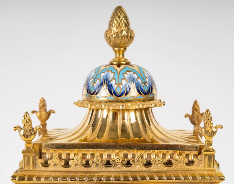 A gilt bronze and cloisonné enamel set, late 19th century