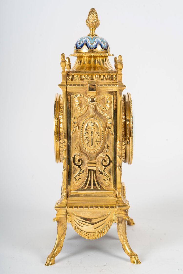 A gilt bronze and cloisonné enamel set, late 19th century