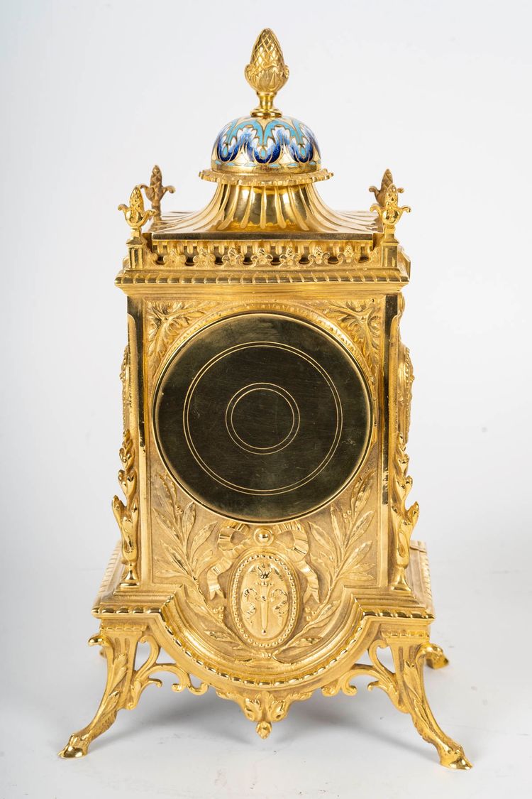 A gilt bronze and cloisonné enamel set, late 19th century