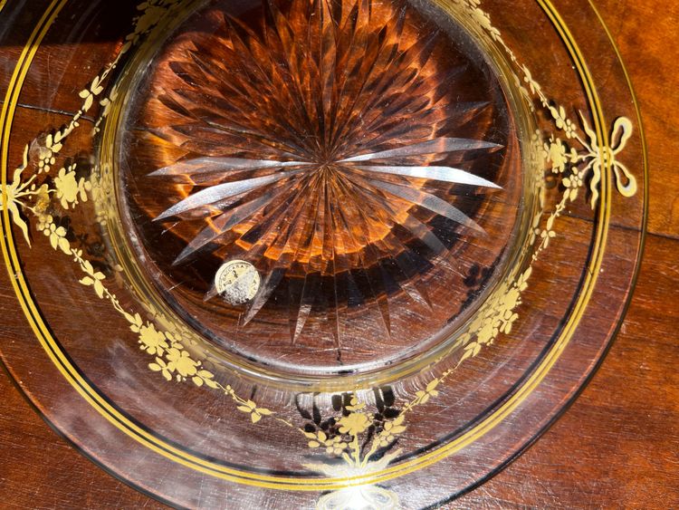 Caraffa e piatto in cristallo Baccarat, XIX secolo