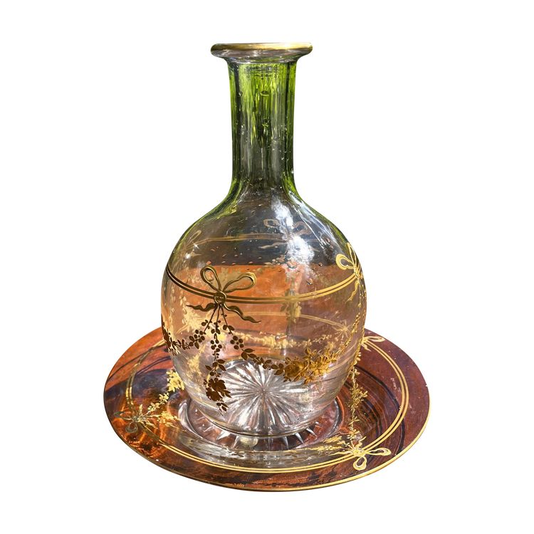 Caraffa e piatto in cristallo Baccarat, XIX secolo