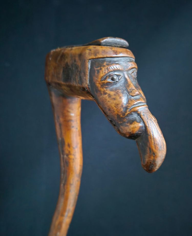 Canne Tabatière d'Art Populaire