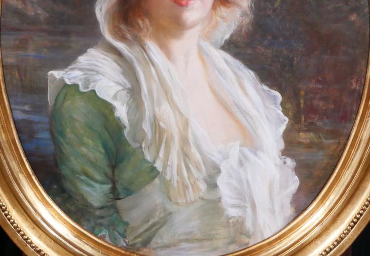Tony Faivre 1830-1905 Portrait de Charlotte Corday, tableau, vers 1870-80 Révolution roi royal