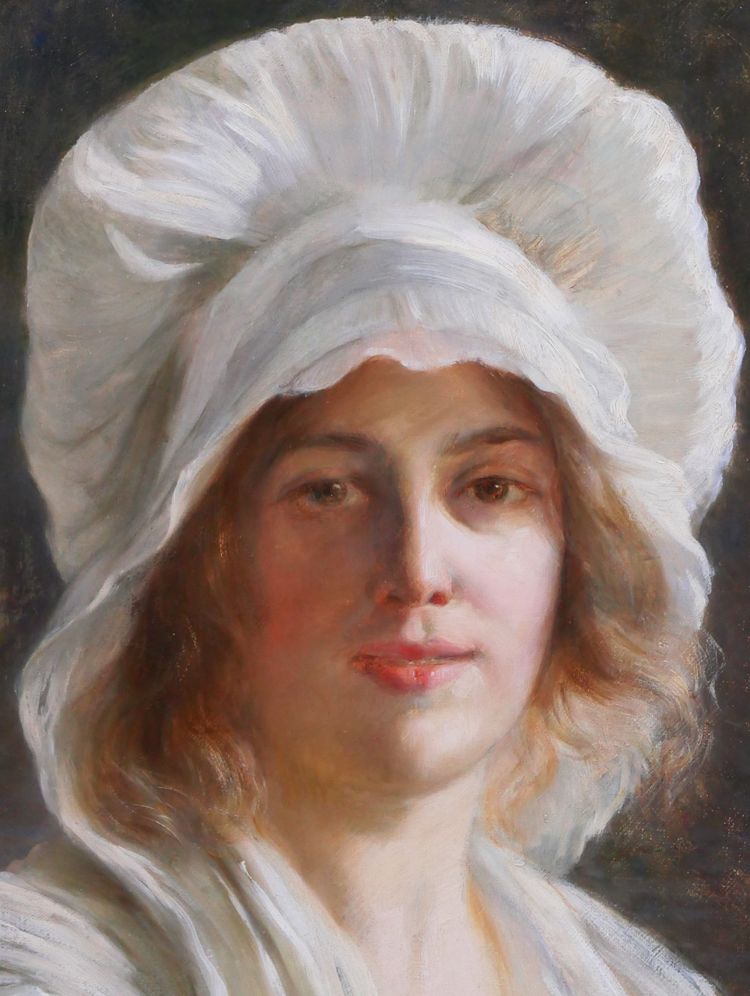 Tony Faivre 1830-1905 Portrait de Charlotte Corday, tableau, vers 1870-80 Révolution roi royal