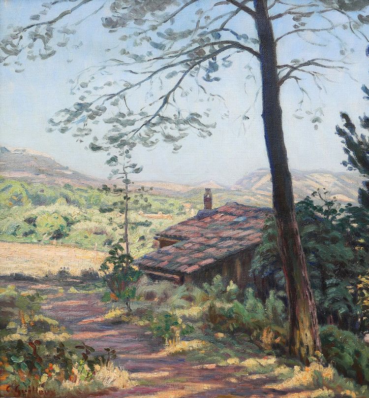 Charles GUILLOUX 1866-1946 Paysage de Provence, tableau, vers 1910-15 impressionnisme
