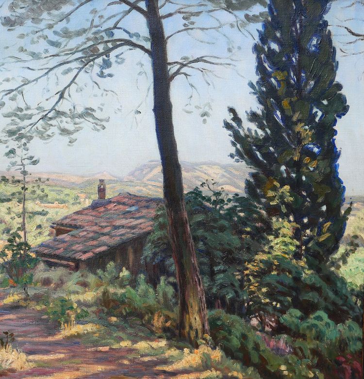 Charles GUILLOUX 1866-1946 Paysage de Provence, tableau, vers 1910-15 impressionnisme