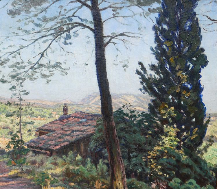 Charles GUILLOUX 1866-1946 Paysage de Provence, tableau, vers 1910-15 impressionnisme