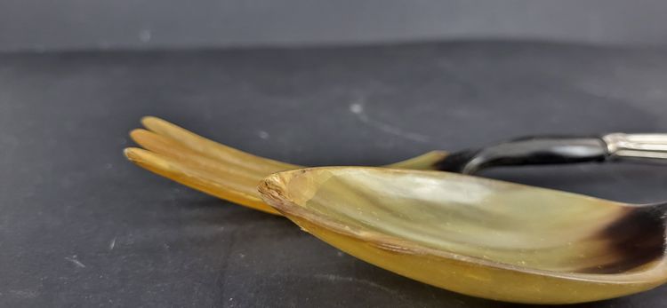Art Deco Silver Salad Servers (Minerva Hallmark) / Horn