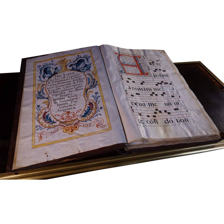 Large mass antiphonary of 260 pages, dated 1736