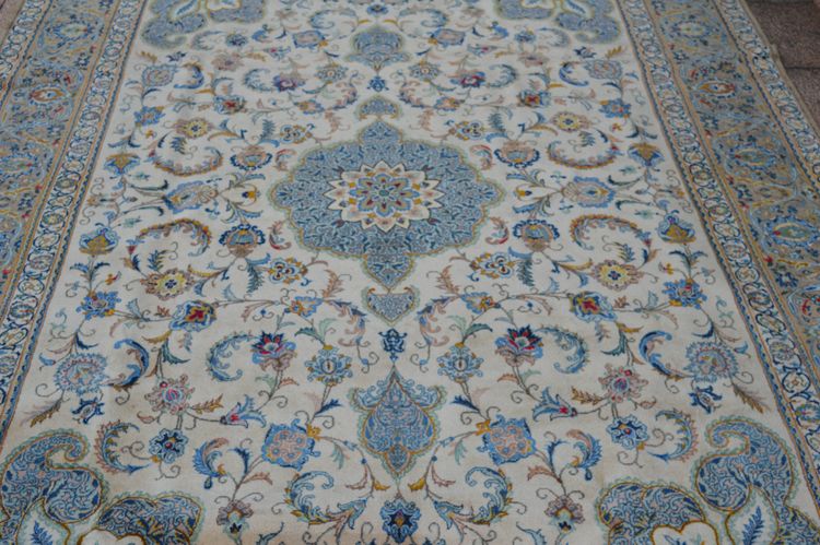 Tappeto Kashan antico – Raffinati toni grigi – 330 x 210 cm