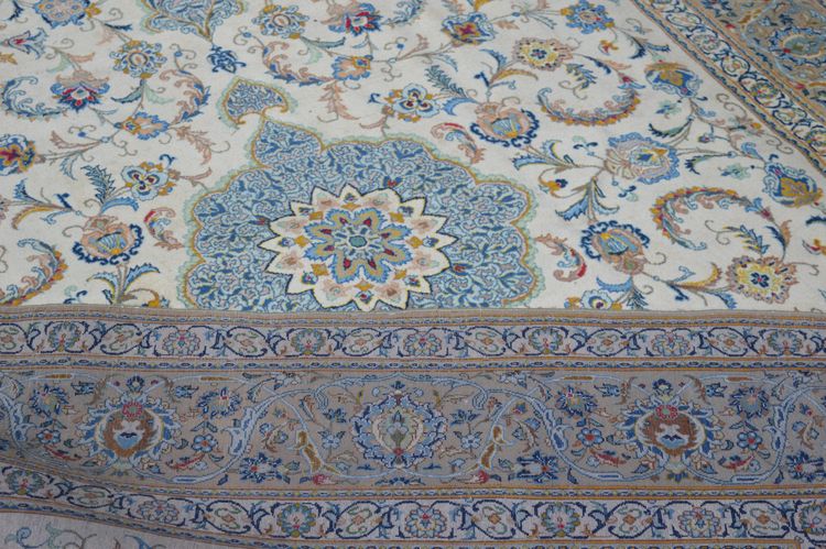 Tappeto Kashan antico – Raffinati toni grigi – 330 x 210 cm