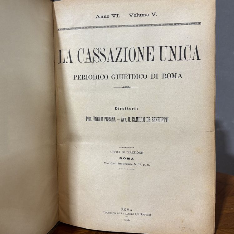 Livre ancien La cassation unique - Revue juridique de Rome - 1895